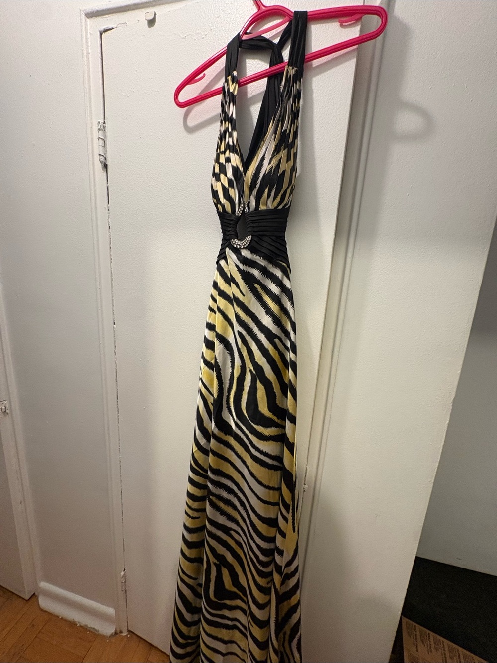 Le femme gown in Yellow and Black, zebra stripes